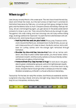 example page 3 from our offline Travel Guide for Sierra Leone